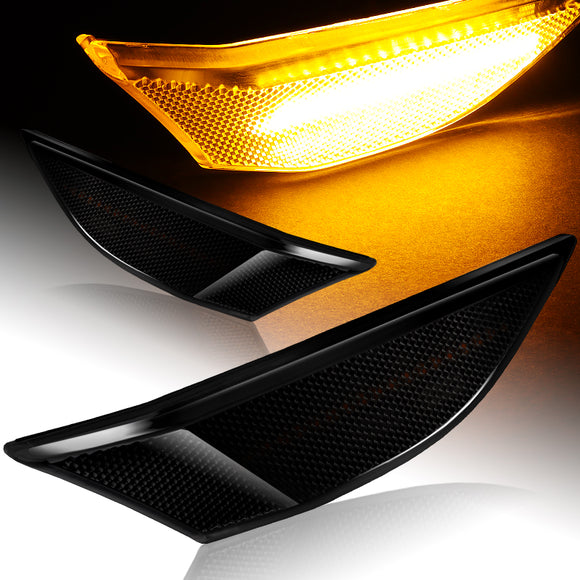For Porsche 911 Carrera / Boxster / Cayman Amber LED Turn Signal Bumper Side Marker Lights -Smoke Lens