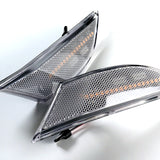 For Porsche 911 Carrera / Boxster / Cayman Amber LED Turn Signal Bumper Side Marker Lights -Clear Lens