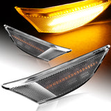 For Porsche 911 Carrera / Boxster / Cayman Amber LED Turn Signal Bumper Side Marker Lights -Clear Lens