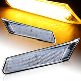 For Porsche Boxster / Carrera / Cayman 911 Amber LED Turn Signal Bumper Side Marker Lights -Clear Lens