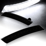 For 2007–2015 Mini Cooper White LED Turn Signal Front Fender Side Marker Lights -Smoked Lens
