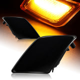 For 2008–2011 Mercedes-Benz W204 C300 C350 C63 Amber LED Turn Signal Front Fender Side Marker Lights -Smoked Lens