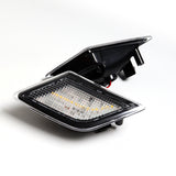 For 2008–2011 Mercedes-Benz W204 C300 C350 C63 White LED Turn Signal Front Fender Side Marker Lights -Clear Lens