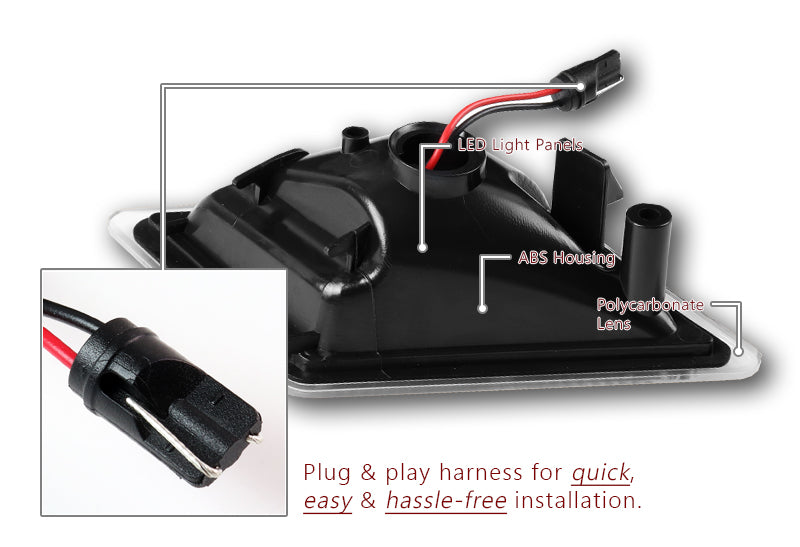 Clear Corner Bumper Lights For 2008-2011 Mercedes W204 C-Class – Chrome Housing, Crystal Look
