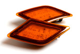 For 2008–2011 Mercedes-Benz W204 C300 C350 C63 Amber LED Turn Signal Front Fender Side Marker Lights -Amber Lens