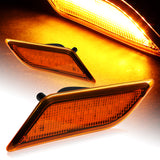 For 2012–2014 Mercedes-Benz W204 C-Class Amber LED Turn Signal Front Fender Side Marker Lights -Amber Lens
