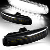 Land Rover LR2 LR3 LR4 L320 White LED Turn Signal Front Side Marker Lights -Smoked Lens