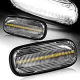 1998-2015 Land Rover Defender White LED Turn Signal Front Side Marker Lights -Clear Lens