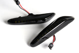 BMW E46 E60 E61 E82 E83 E84 E88 E90 E92 White LED Turn Signal Front Side Marker Lights -Smoked Lens