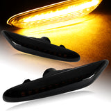 2006-2011 BMW 3-Series E90 E91 Amber LED Turn Signal Front Side Marker Lights -Smoked Lens