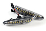 BMW E46 E60 E61 E82 E83 E84 E88 E90 E92 White LED Turn Signal Front Side Marker Lights -Clear Lens