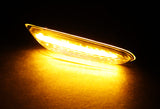BMW E46 E60 E61 E82 E83 E84 E88 E90 E92 Amber LED Turn Signal Front Side Marker Lights -Clear Lens