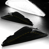 2008-2014 BMW X6 E71 E72 White LED Turn Signal Front Side Marker Lights -Smoked Lens