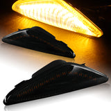2008-2014 BMW X6 E71 E72 Amber LED Turn Signal Front Side Marker Lights -Smoked Lens