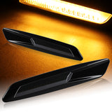 F10-Style BMW E81 E82 E90 E92 E60 E61 Amber LED Turn Signal Front Side Marker Lights -Smoked Lens