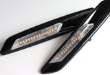 F10-Style BMW E81 E82 E90 E92 E60 E61 Amber LED Turn Signal Front Side Marker Lights -Clear Lens