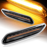 2012-2017 Mini Cooper R60 R61 Amber LED Turn Signal Front Side Marker Lights -Clear Lens