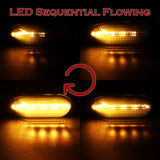 2000-2009 Honda S2000 Sequential Amber LED Turn Signal Front Side Marker Lights -Smoked Lens