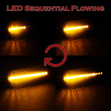 Mercedes-Benz W124 W202 W140 Sequential Amber LED Turn Signal Front Side Marker Lights -Smoked Lens