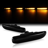 1998-2006 BMW 3-Series E46 Sequential Amber LED Turn Signal Front Side Marker Lights -Smoked Lens