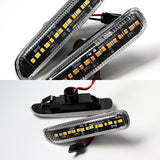 1998-2006 BMW 3-Series E46 Amber LED Turn Signal Front Side Marker Lights -Clear Lens