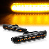 1998-2006 BMW 3-Series E46 Amber LED Turn Signal Front Side Marker Lights -Clear Lens