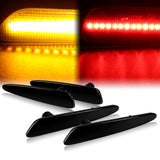 For 2005-2013 Chevrolet Chevy Corvette C6 Front & Rear LED Side Marker Turn Signal Lights Set -Smoked Lens
