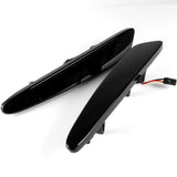 For 2005–2013 Chevrolet Chevy Corvette C7 Amber LED Turn Signal Front Side Marker Lights -Smoked Lens