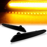 For 2005–2013 Chevrolet Chevy Corvette C7 Amber LED Turn Signal Front Side Marker Lights -Smoked Lens