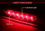 2002-2009 Chevy Trailblazer / GMC Envoy LED 3RD Brake Light Rear Stop Lamp  - Chrome Housing Red Lens