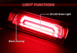 1991-1996 Chevrolet Corvette G2 LED 3RD Brake Light Rear Stop Lamp - Black Housing Clear Lens