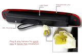 1997-2007 Dodge Dakota LED 3RD Brake Light Rear Stop Lamp Cargo Light - Chrome Housing Red Lens