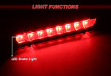 2005-2009 Ford Mustang LED 3RD Brake Light Rear Stop Lamp - Chrome Housing Clear Lens