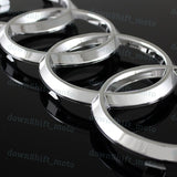 SET For Rings Black or Chrome Front + Rear A3 A4 S4 A5 S5 A6 S6 SQ7 TT Badge Emblem