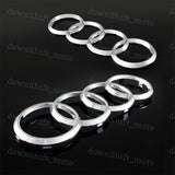 SET For Rings Black or Chrome Front + Rear A3 A4 S4 A5 S5 A6 S6 SQ7 TT Badge Emblem