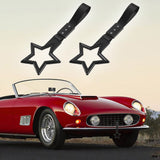 5-Star JDM Tsurikawa Drift Handle Strap – Universal Car Interior Hanging Charm, Black Ring & Black Nylon X2