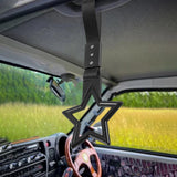 5-Star JDM Tsurikawa Drift Handle Strap – Universal Car Interior Hanging Charm, Black Ring & Black Nylon X1