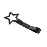 5-Star JDM Tsurikawa Drift Handle Strap – Universal Car Interior Hanging Charm, Black Ring & Black Nylon X1