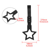 5-Star JDM Tsurikawa Drift Handle Strap – Universal Car Interior Hanging Charm, Black Ring & Black Nylon X1