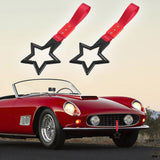 5-Star JDM Tsurikawa Drift Handle Strap – Universal Car Interior Hanging Charm, Black Ring & Red Nylon X2