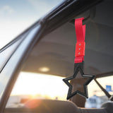 5-Star JDM Tsurikawa Drift Handle Strap – Universal Car Interior Hanging Charm, Black Ring & Red Nylon X1