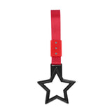 5-Star JDM Tsurikawa Drift Handle Strap – Universal Car Interior Hanging Charm, Black Ring & Red Nylon X1