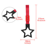 5-Star JDM Tsurikawa Drift Handle Strap – Universal Car Interior Hanging Charm, Black Ring & Red Nylon X1