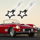 5-Star JDM Tsurikawa Drift Handle Strap – Universal Car Interior Hanging Charm, Black Ring & Silver Nylon X2