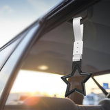 5-Star JDM Tsurikawa Drift Handle Strap – Universal Car Interior Hanging Charm, Black Ring & Silver Nylon X2