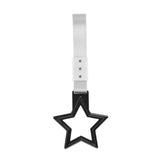 5-Star JDM Tsurikawa Drift Handle Strap – Universal Car Interior Hanging Charm, Black Ring & Silver Nylon X2