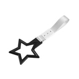 5-Star JDM Tsurikawa Drift Handle Strap – Universal Car Interior Hanging Charm, Black Ring & Silver Nylon X1