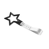 5-Star JDM Tsurikawa Drift Handle Strap – Universal Car Interior Hanging Charm, Black Ring & Silver Nylon X2