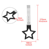5-Star JDM Tsurikawa Drift Handle Strap – Universal Car Interior Hanging Charm, Black Ring & Silver Nylon X2