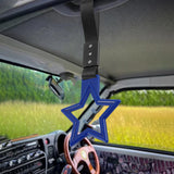 5-Star JDM Tsurikawa Drift Handle Strap – Universal Car Interior Hanging Charm, Blue Ring & Black Nylon X1